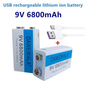 🌈 /Daweikala 6800mAh 9V li-ion Battery 6F22 9V Rechargeable Battery For Microphone Multimeter RC Toys Temperature Gun 2.