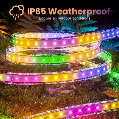 Big Solar panel Strip Lights Outdoor Waterproof Rope Lights 8Mode Remote Christmas Light Strip Flexible neon light