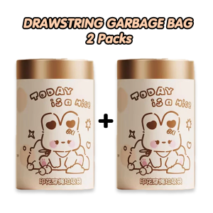 100Pcs BUY 1 TAKE 1 Drawstring Garbage Bag Tear-free Garbage Bag Household Handheld Printed Plastic Bag trash bag ( Disposable Roll Household Plastic Trash Bag ) - Double Layers Thickened & Resistant to Pulling