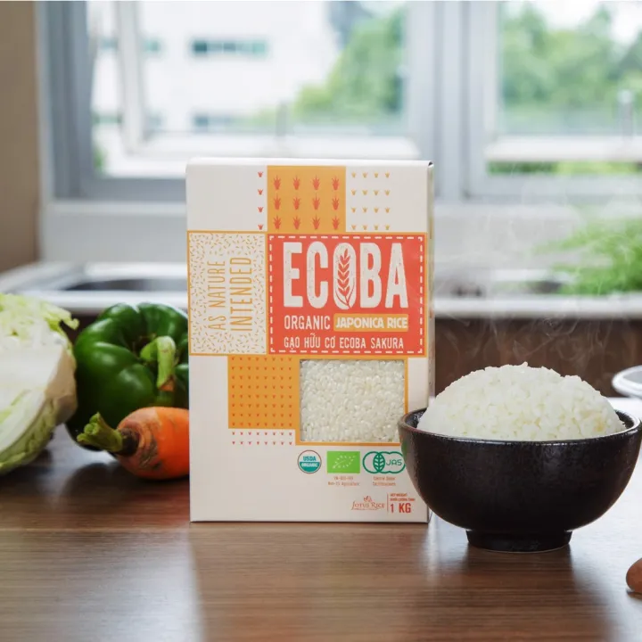 Gạo hữu cơ Nhật Ecoba Sakura 1kg cho bé.