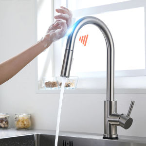 Keran Wastafel Sensor Sentuh Pull Out Sink Faucet 360 Rotation