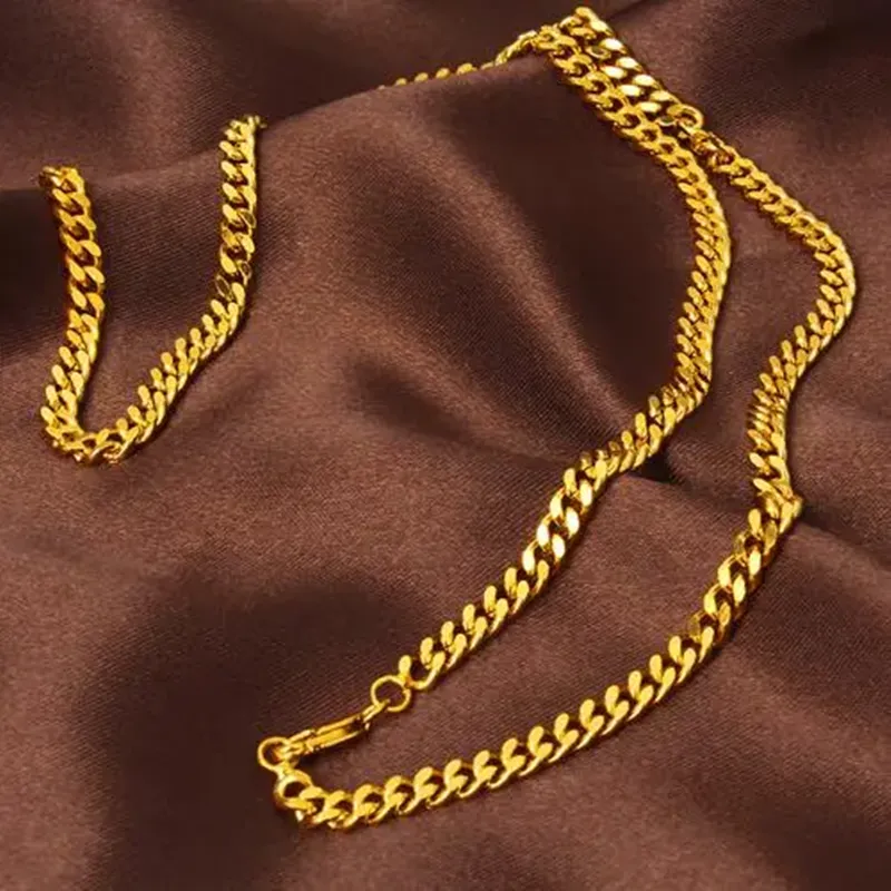 Mens solid gold chains on sale sale