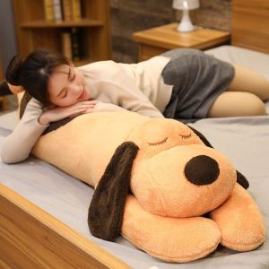 70/110CM Giant Huggable Dog Plush Doll Soft Stuffed Long Comfort Pillow Washable Bedroom Bolster