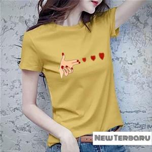 Kaos Oblong Wanita Love Hand: BAYAR DI TEMPAT(COD) & Pilihan Fashion Remaja