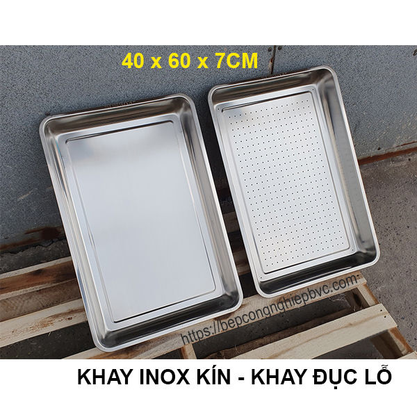 Khay Inox Đa Năng 40x60x7cm/40x60x5cm Kín & Đục Lỗ - Dùng Cho Tủ Hấp ...