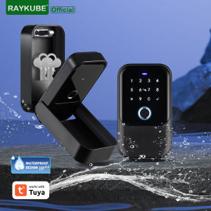 RAYKUBE K5 IP65 Waterproof Tuya BLE Smart Keybox Password Fingerprint Tuya Electronic Portable Key Lock Boxes With Cover