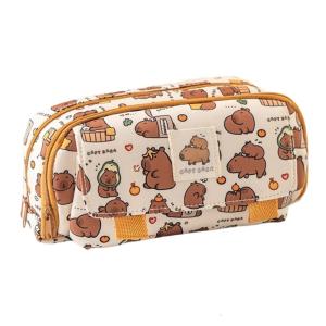 Lovely Capybara Pen Bag School Pencil Organizers Large Capacity Pencil Case For Erasers Markers Scissors Storage