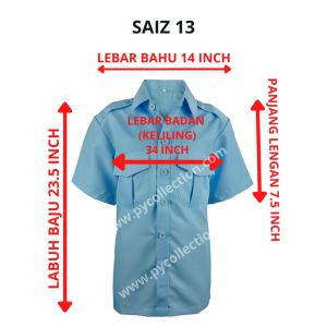 UNIFORM KADET BOMBA BIRU (LENGAN PENDEK) - K007SS