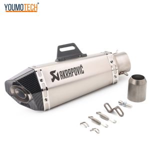 38-51 มม. ท่อไอเสียรถจักรยานยนต์ท่อไอเสียท่อ Akrapovic Canister ท่อ Universal สำหรับ Honda Kawasaki Yamaha KTM Aprilia Benelli Bajaj Suzuki Ducati Modenas ฯลฯ
