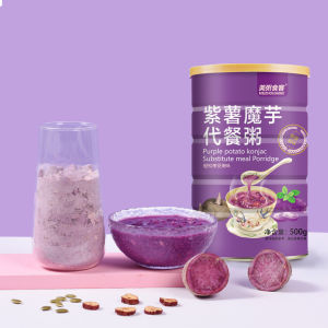 [Free Cup]500g  Cháo thay thế bữa ăn khoai lang tím và konjac  Purple Potato Konjac Meal Food Women Meal Replacement Powder