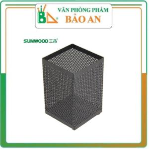 Cắm Bút Bằng Sắt Sunwood 1203 - Ống đựng màu đen hình chữ nhật
