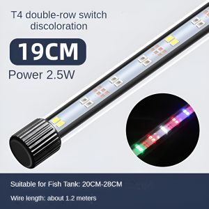 Fish tank lights aquarium lighting fixtures/suitable for multiple scenarios/super bright waterproof energy-saving tri color full spectrum brightening/on Turn off the color changing light