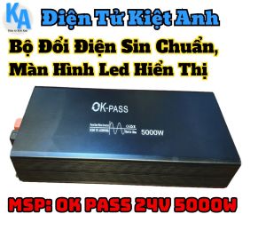 Bộ đổi điện sin chuẩn 5000W 24V sang 220V có màn hình hiển thị OK PASS 24V 5000W