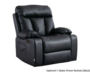 Daphnie-V2 1-Seater Air Leather Manual/ Manual Sofa Recliner with Rocking & Swivel
