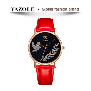 YAZOLE women watch Quartz Casual Fashion Luminous Exquisite Waterproof Luxury Holiday gift Mineral glass Leather strap [360]