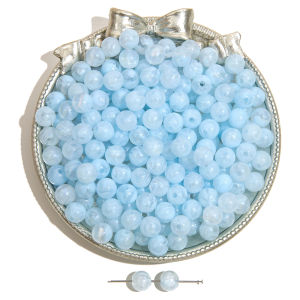 50pcs 8mm Acrylic Round Pearl Luster Beads for Earring Necklace Keychain DIY Jewelry Making