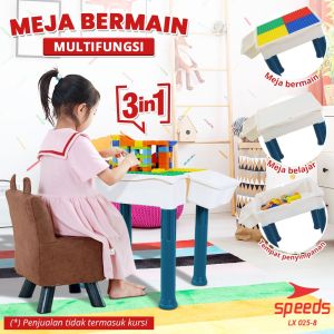 SPEEDS Meja Belajar Meja Bermain Anak Mainan Edukasi Anak Bermain Susun Balok Anak Building Block Brick 025-8