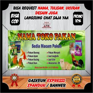 Spanduk Banner Toko Pakan Burung Ayam Dll / Banner Jualan Pakan Burung Ayam Berkualitas / Spanduk Jualan Banner Jualan