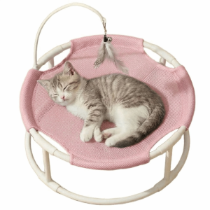 HORAC Elevated Frame Cat Elevated Bed Round Breathable Cat Hammock Pet Supplies Washable Cat Sofa Bed All Season