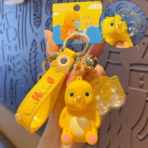 Bubble Dragon Keychain PVC Cute Capybara Doll Pendant Cartoon Bag Charm Gantungan Kunci Hadiah