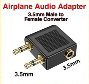 Adaptor Converter Konektor Audio Headphone Untuk Pesawat Terbang 3.5mm
