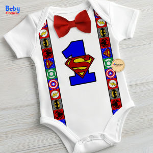 Baby Onesies PH Superhero 1st Birthday Baby Boy Clothes 0-12 months Newborn Cotton Photoshoot Outfit