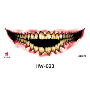 ZEEMIN Cross-border new Halloween big mouth tattoo sticker horror thriller lip DIY party decoration temporary tattoo sticker