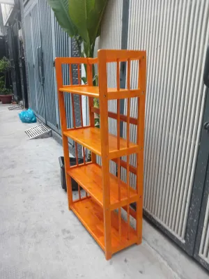 Kệ sách 4 tầng sâu 28cm ngang 64 cm cao 120cm gỗ cao su bóng đẹp đã xử lý tẩm sấy chống mối mọt bền hơn nhiều so với gỗ thông và MDF. Đa năng dễ di dời.tháo ráp.