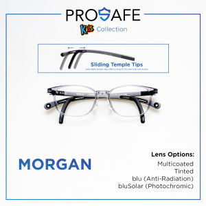 ProSafe Kids Morgan (Flexible TR Eyeglasses) with choice of Non-Graded Multicoated or Anti-Radiation or Photochromic Lenses for Kids