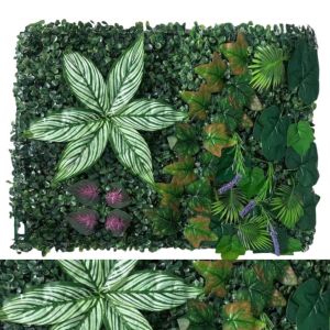 JGYBI DIY Artificial Plant Wall Panel Flower 6040cm Simulation Maple Plant Sheet Fake Grass Turf Lifelike Artificial Fern Grass Home Garden Fence