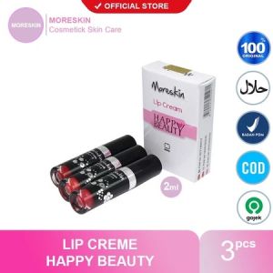 MORESKIN HAPPY BEAUTY 3 LIPS CREAM - Lip Cream NASA- Lip Cream  1 Paket Isi 3 - Ratu Kosmetik Online