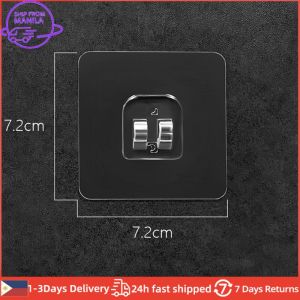 [10Pcs] Transparent Hanging Shelf Hooks Wall Storage Rack Fixing Patch Strong Self-Adhesive Snap For Kitchen Bathroom Gadgets
