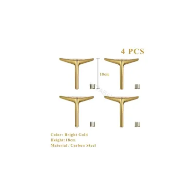 【In-Stock】 4PCS Metal Furniture Legs TV Cabinet Bed Coffee Table Leg Black Gold Silver Desk Stool Chair Foot Sofa Hardware Replacement Leg