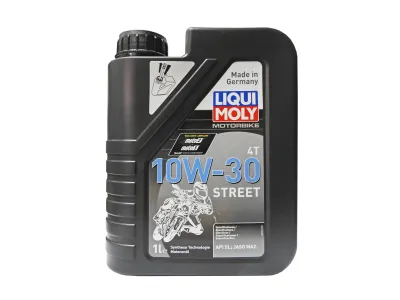 Liqui Moly Motorbike Street 4-Stroke SL/JASO MA2 10W30 Synthetic Motorcycle Engine Oil (1 Liter)