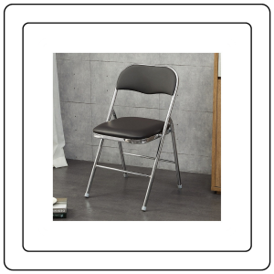 【JJ HOME】PU Leather Cushion Foldable Chair for Study Dining and Office