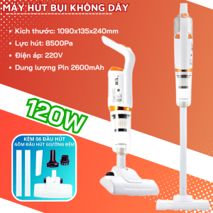 Máy Hút Bụi Cầm Tay Đa Năng Tặng Kèm Đầu Hút Nối Dài Lực Hút Cực Mạnh 8500Pa - Máy Hút Bụi Sạc Không Dây Máy Lau Nhà Tự Động Thông Minh