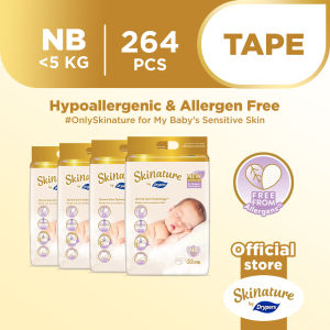 Skinature by Drypers Tape Baby Diaper NB (Below 5kg) 66sx4 - Carton