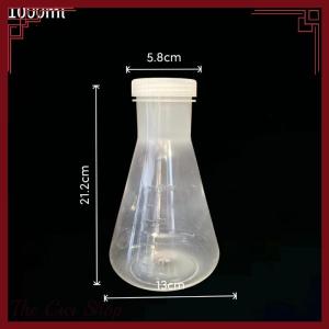 [The Cici Shop] ขวดพลาสติก Erlenmeyer ขนาด50มล. ถึง1000มล. ขวดทรงกรวยพร้อมฝาเกลียวสำหรับการทดลองในห้องปฏิบัติการ
