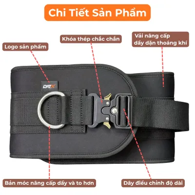 Đai Đeo Tạ Dip Belt Tập Gym DX-922 Có Khoá Kim Loại Có Xích Móc Tạ Tập Xà Đơn Xà Kép Squat