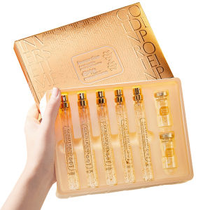 Hengfa Lina 8 Bottle/160Pcs Face Lift Plump Protein Thread Line No Needle 24K Gold Protein Line Absorbable Anti-wrinkle Face Filler Collagen