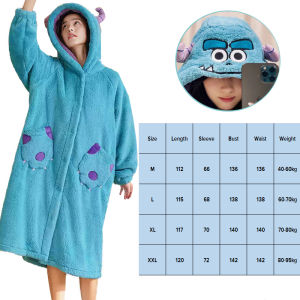 Adult Sullivan Cosplay Costume Monster Sullivan Plush Slippers Cute Animal Cartoon Homewear Night-robe Winter Warm Pajamas