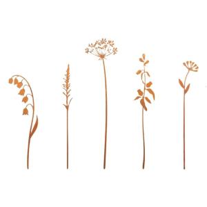Rusted Iron Fern Stake 5Pieces Outdoor Decoration For Fern Support In Garden Beds Flower Arrangement
