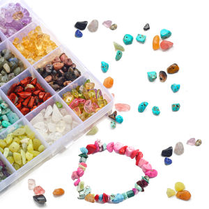 Natural Crystal Turquoise Jasper Agate Chips Gemstones Beads Kit for Necklace Earring Bracelet Making DIY Jewelry Making