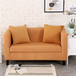 Plain Color Sofa Cover 1/2/3/4 Seater Stretchable Sofa Seat Cover Universal All-inclusive Furniture Protector with Free Pillowcase Foam Stick