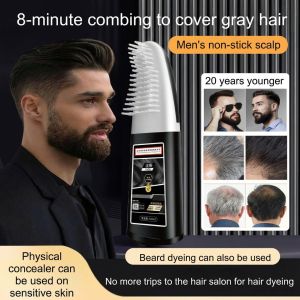 Instant Plant Hair Dye Comb For Grey Coverage Mens Non-scalp Hair Dye Plant-based Hair Dye For Covering Gray Hair