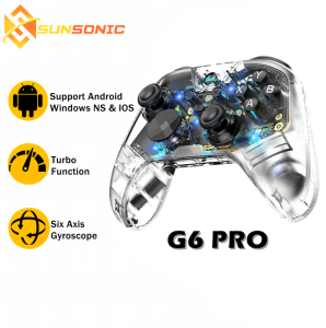 BSP G6 Pro RGB Gaming Turbo Controller Transparent Design For Android/IOS N. Switch Windows PC