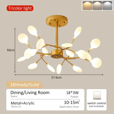Lightinthebox Modern Led Nordic Chandelier Ceiling Light for Living Room Minimalist Bedroom lights Firefly Lamp
