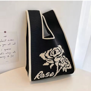 QS1491 Tas Rajut Knot Bag Wanita Korean Look Tas Jinjing Tas Tote Estetik Wanita Kekinian