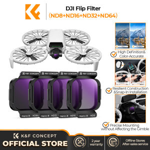 K&F CONCEPT DJI FLIP Lens Filter Kit(ND8+ND16+ND32+ND64) Waterproof and Scratch-resistant with Single-sided Anti-reflection Green Film