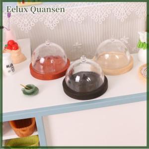 Eelux 1:12 Dollhouse thu nhỏ trong suốt cao khay tráng miệng tấm W Bìa bánh trái cây khay nhà bếp trang trí nội thất đồ chơi nhà búp bê phụ kiện